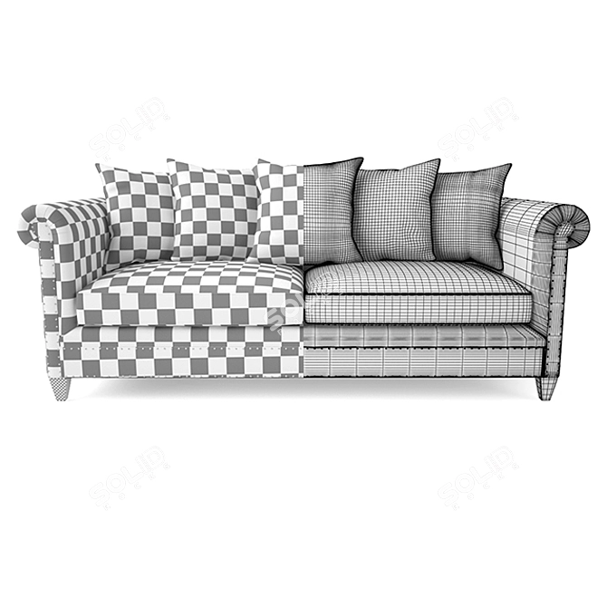 Sleek Durham Sofa: Modern Comfort 3D model image 3