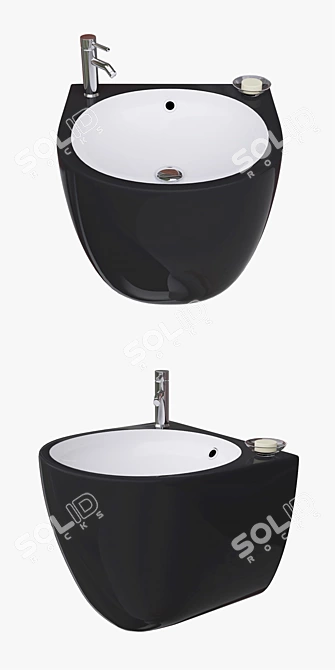  Sleek Melana MLN-500FBW Washbasin 3D model image 2