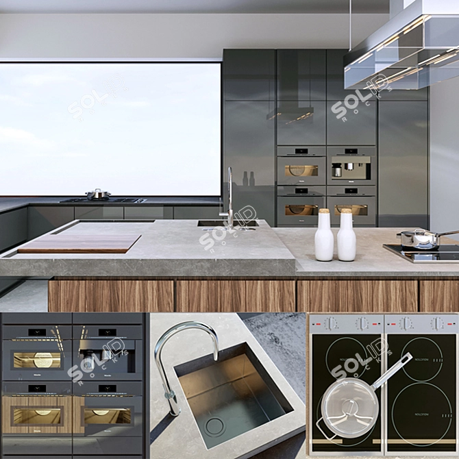 Poliform Varenna Artex: Sleek and Functional Kitchen Elegance 3D model image 1