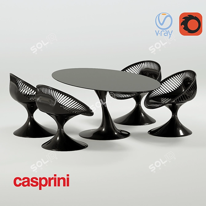 Modern Table Set with 3D MAX 3D model image 1