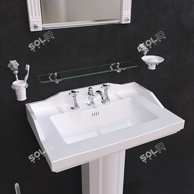 Herbeau Monarch Ar Deco Bathroom Set 3D model image 2