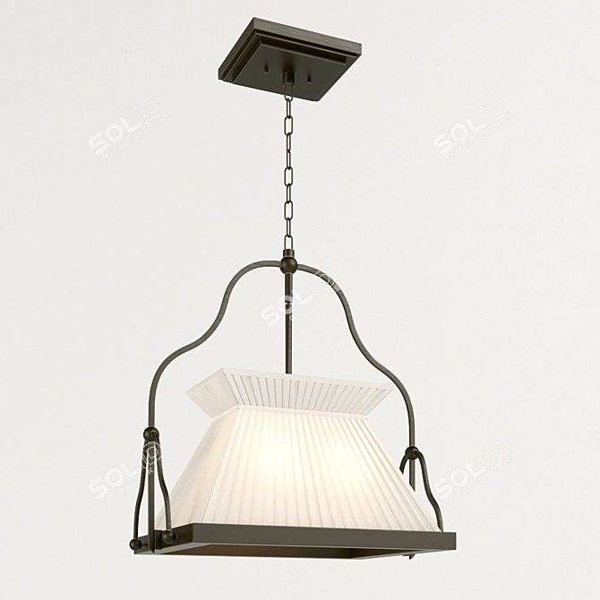 Elegant Metal Pendant Lights 3D model image 2