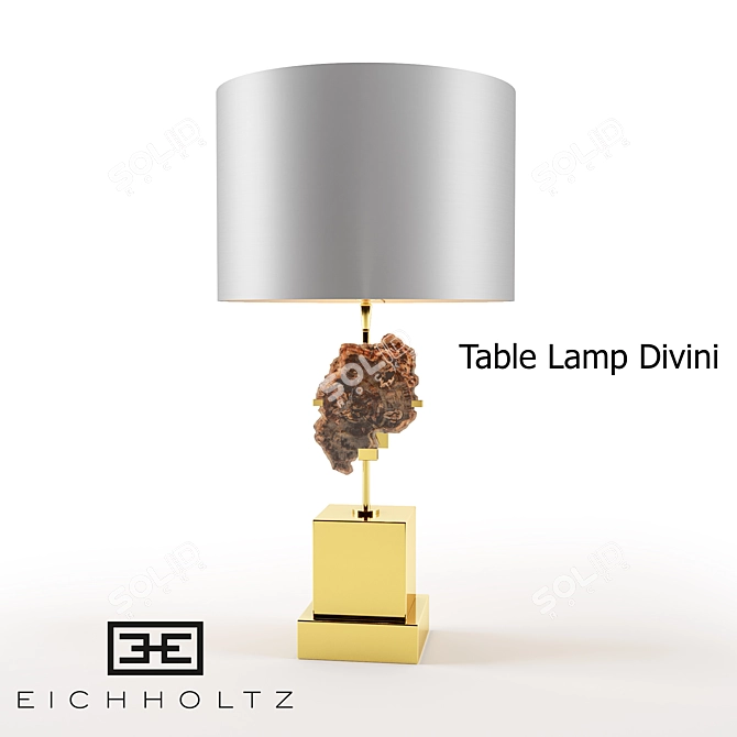 Elegant Gold Table Lamp 3D model image 1