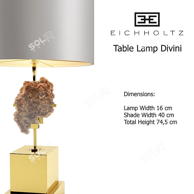 Elegant Gold Table Lamp 3D model image 2