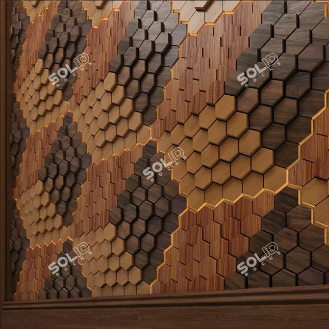 Hexagon 3D Wall Panel: Modern and Unique 3D model image 2