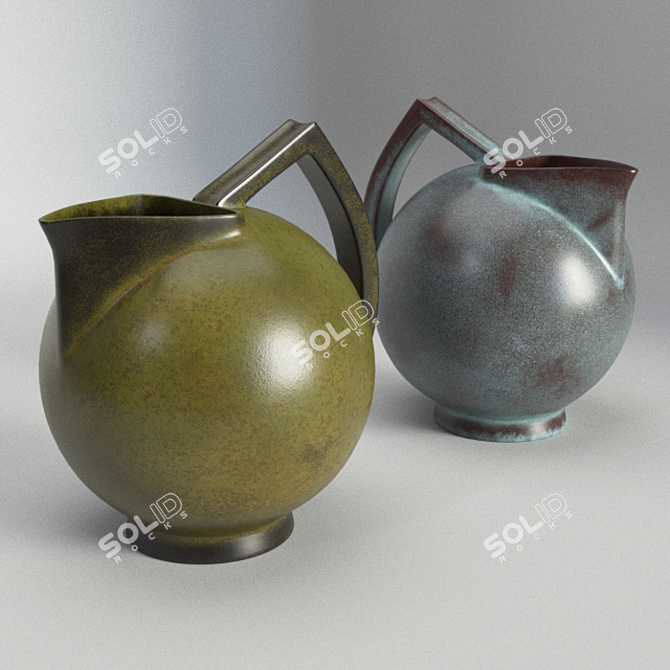 Elegant Fajans Pitcher by Dahlskog 3D model image 1