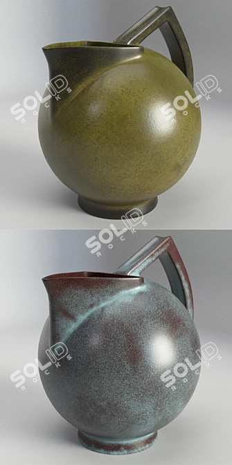 Elegant Fajans Pitcher by Dahlskog 3D model image 2