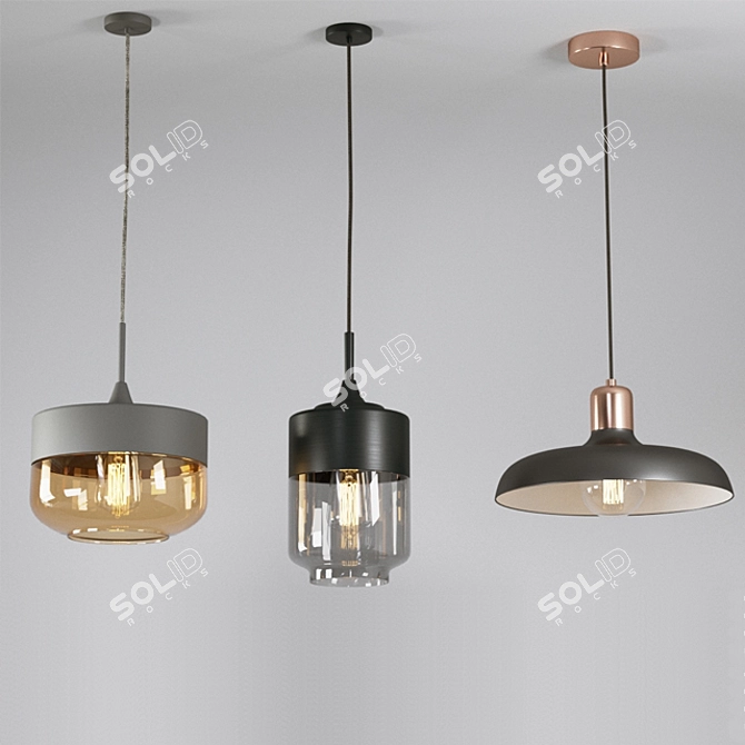 Lunar Glow Pendant Light 3D model image 1