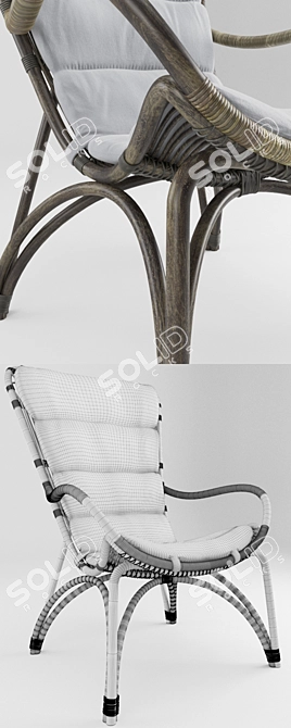 Elegant Monet Chair: Exquisite Details & Delicate Design 3D model image 3