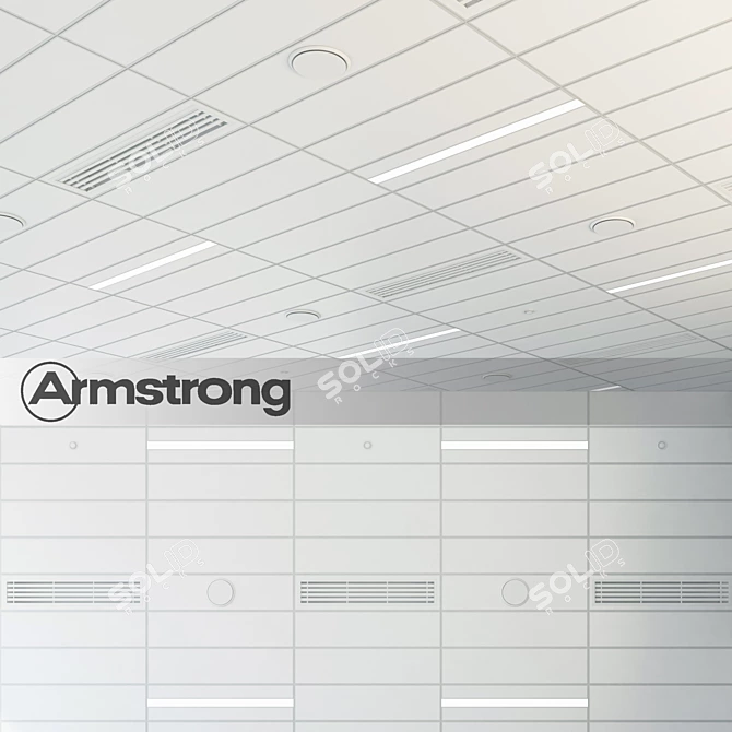 Sleek Armstrong Ceiling Panels 3D model image 1