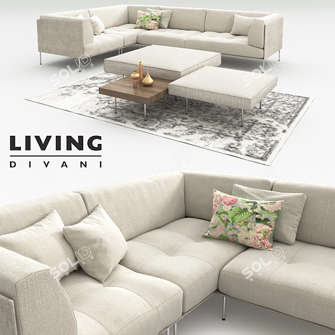 Rod and Upland: Contemporary Seating Set 3D model image 1