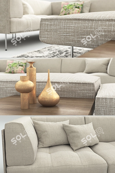 Rod and Upland: Contemporary Seating Set 3D model image 2