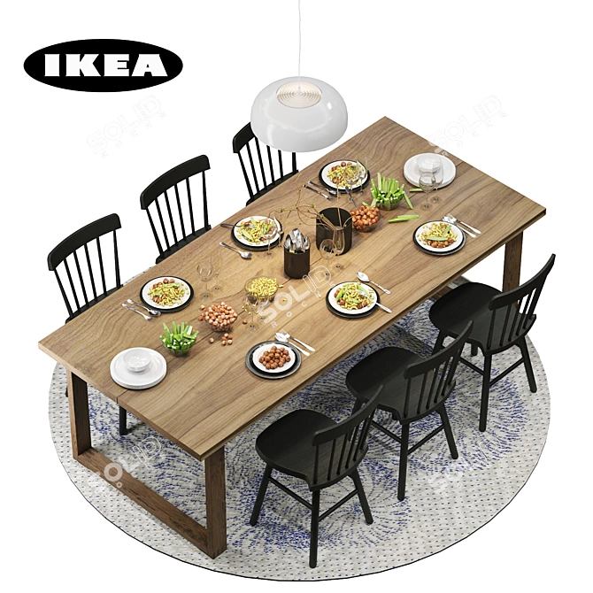 Title: IKEA Norrharid Nimone Morbilonga PS Set 3D model image 1