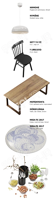 Title: IKEA Norrharid Nimone Morbilonga PS Set 3D model image 2