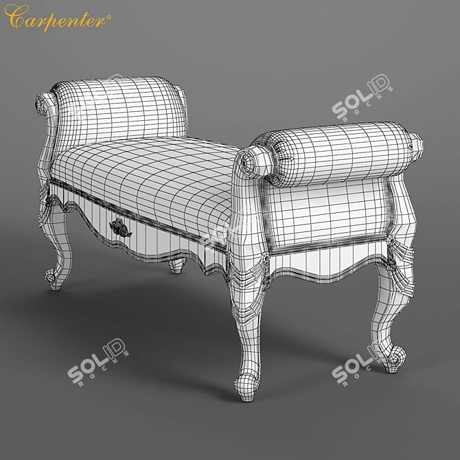 Carpenter Bed Bench - Stylish and Functional 3D model image 1