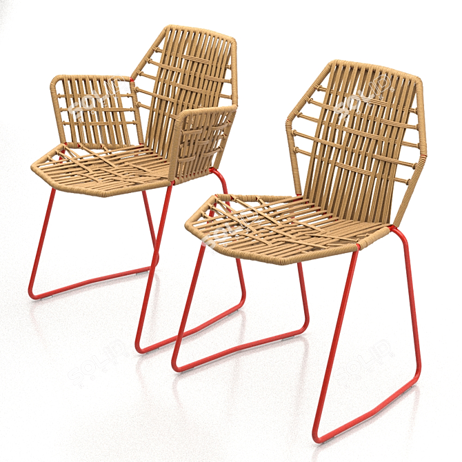 Tropicalia Steel Frame Chair 3D model image 1