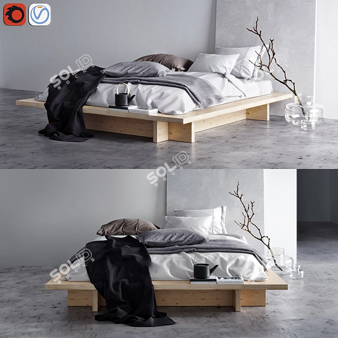 Elle Decoration Bed Set - Luxury and Style 3D model image 1