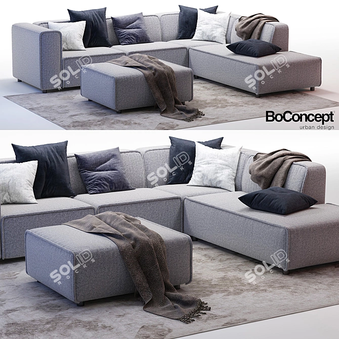 Sleek Charcoal Bo Concept Carmo Set 3D model image 1