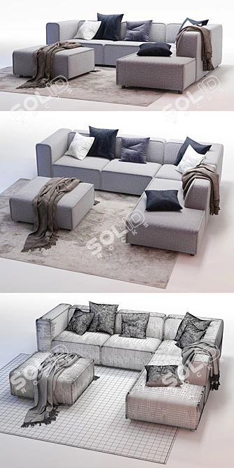 Sleek Charcoal Bo Concept Carmo Set 3D model image 2