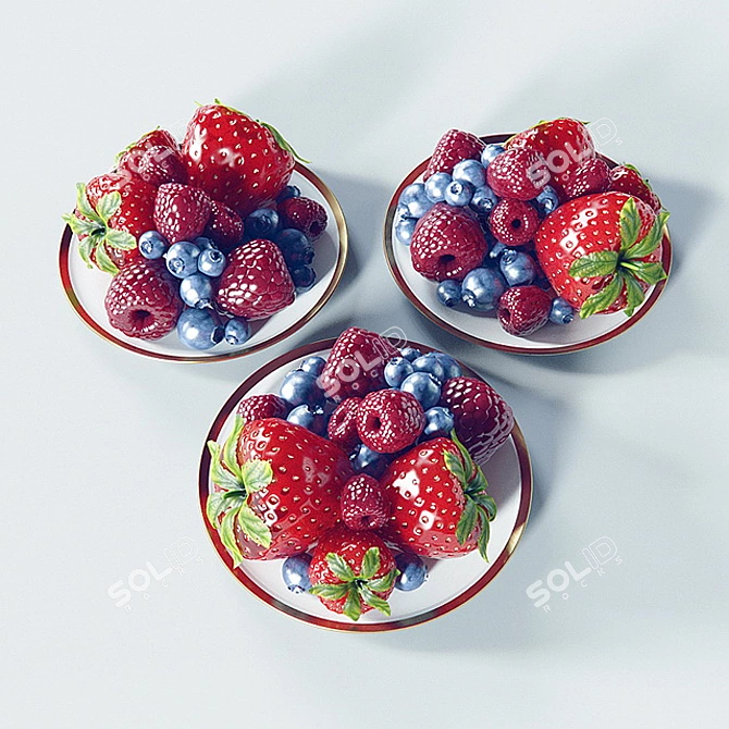 Delicious Berry Dish 3D model image 1