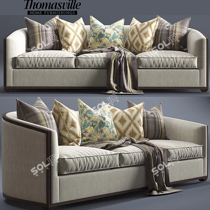 Elegant Arrabel Sofa by Thomasville 3D model image 1