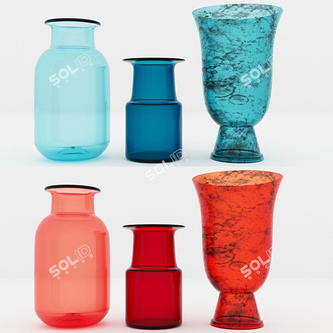 Colorful Trio: Blue, Red, Green 3D model image 1