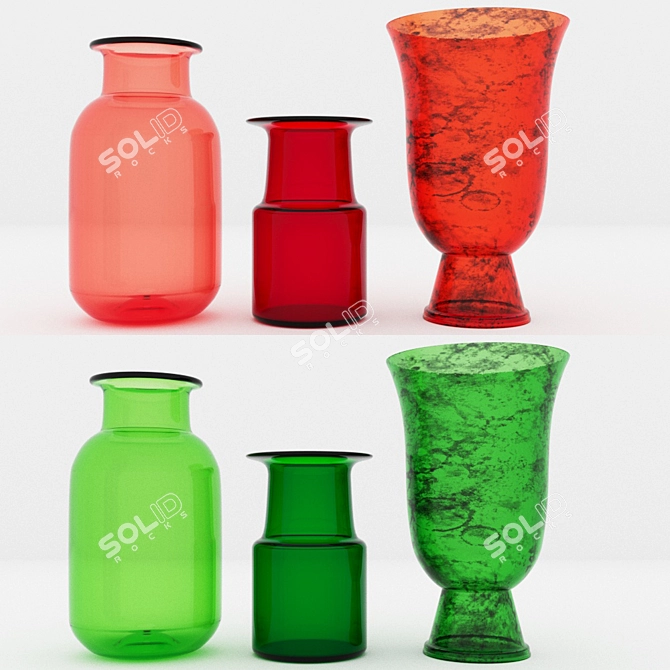 Colorful Trio: Blue, Red, Green 3D model image 2