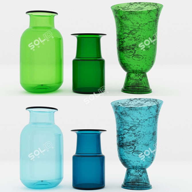 Colorful Trio: Blue, Red, Green 3D model image 3