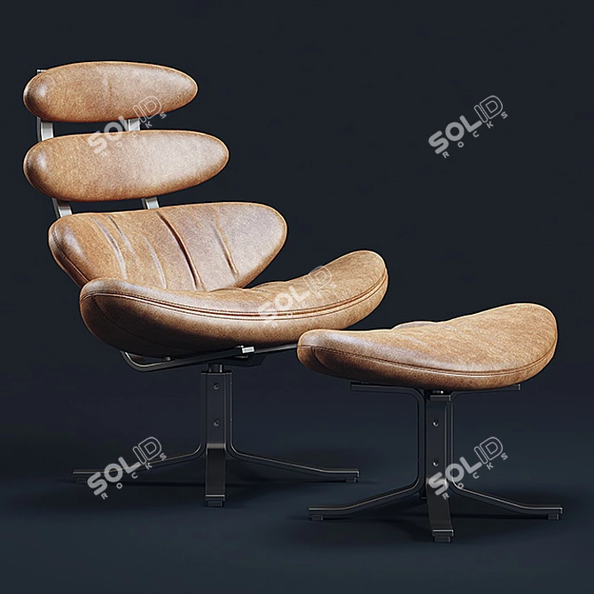 Modern Corona Chair Set 3D model image 1