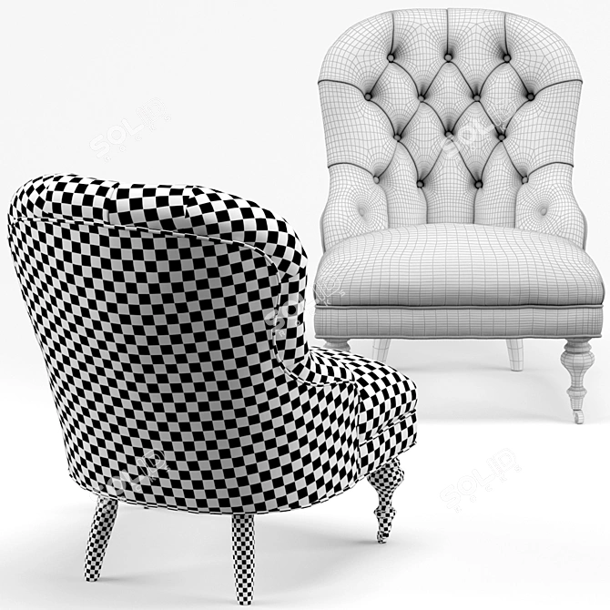 Elegant Piccadilly Chair: Classic Design 3D model image 3