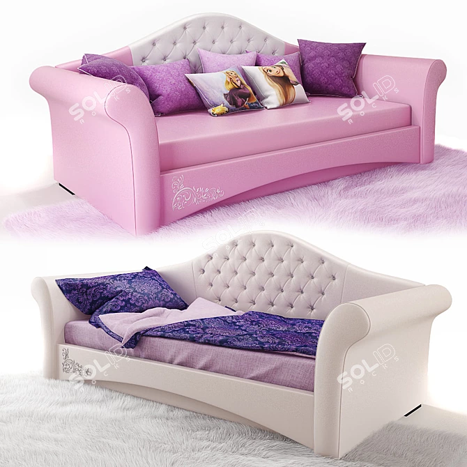 Elevate your sleep: Rapunzel Lux Bed 3D model image 1