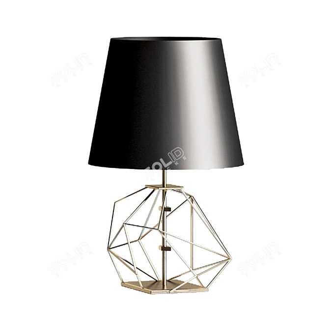 Gilded Elegance: Golden Table Lamp 3D model image 1