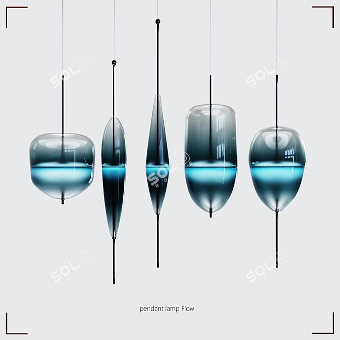 Elegant Glow Pendant Light 3D model image 1