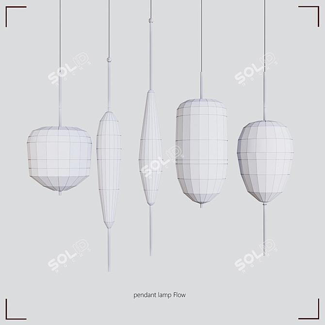 Elegant Glow Pendant Light 3D model image 2