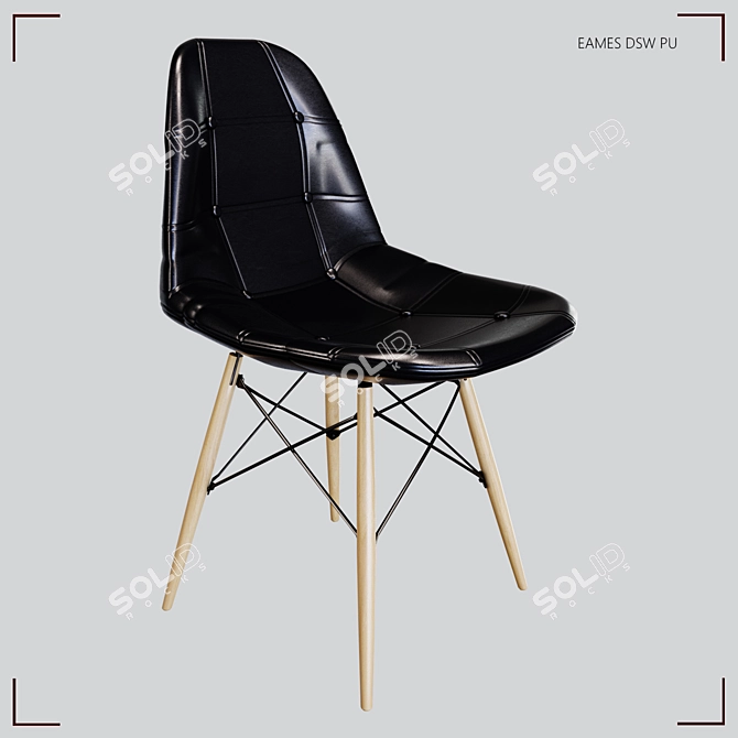 EAMES DSW PU Chair - Stylish and Comfortable 3D model image 1
