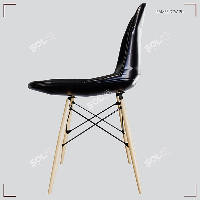 EAMES DSW PU Chair - Stylish and Comfortable 3D model image 2