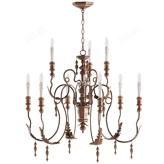 Vintage Copper Quorum Salento Chandelier 3D model image 1