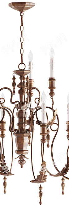 Vintage Copper Quorum Salento Chandelier 3D model image 2