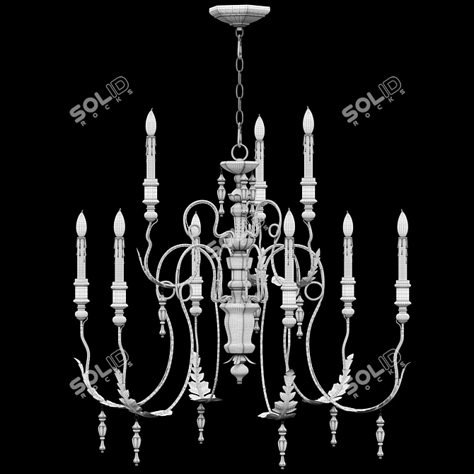 Vintage Copper Quorum Salento Chandelier 3D model image 3