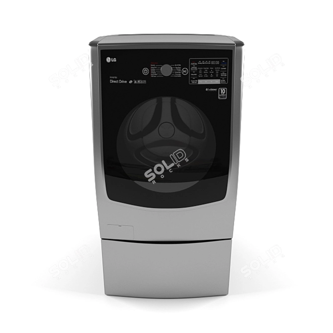 LG Twins FH0C9CDHK72: Powerful & Stylish Washer 3D model image 2