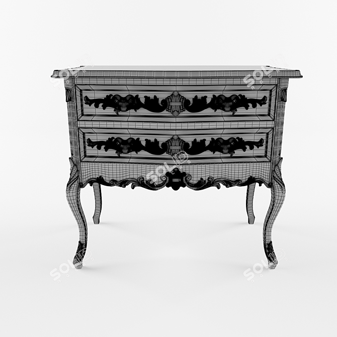 Elegant French Rococo Chest 3D model image 2