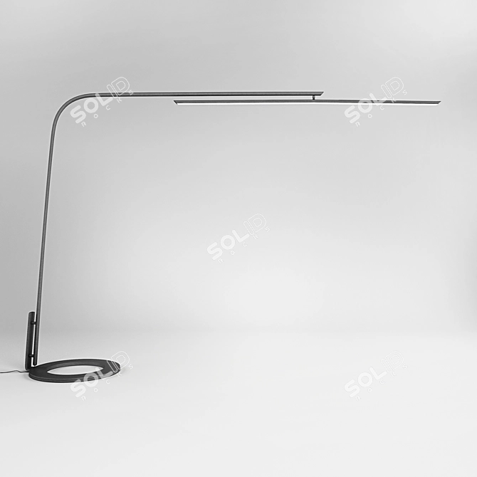 Sleek Steel Swivel Lamp 3D model image 1