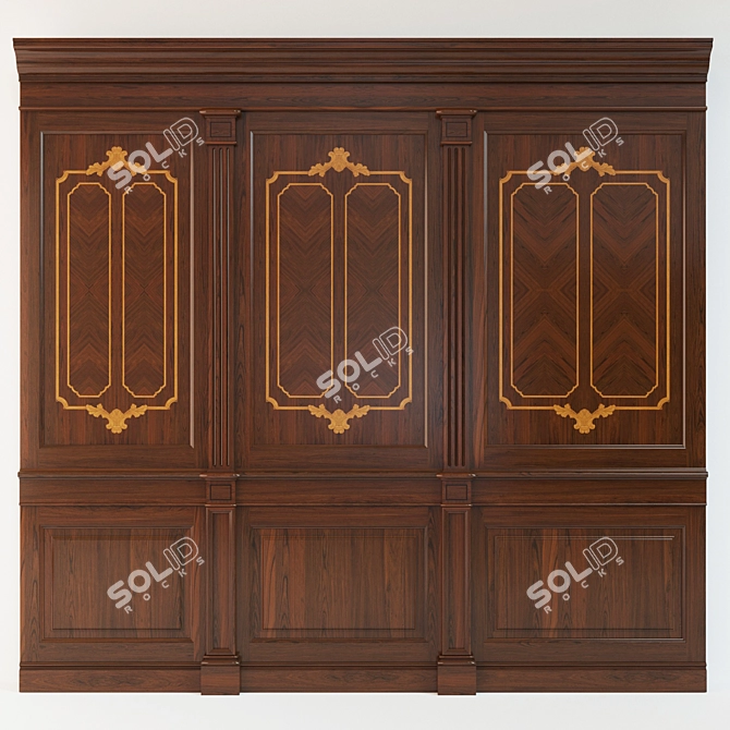 Rustic Wood Panel Set 3D model image 1