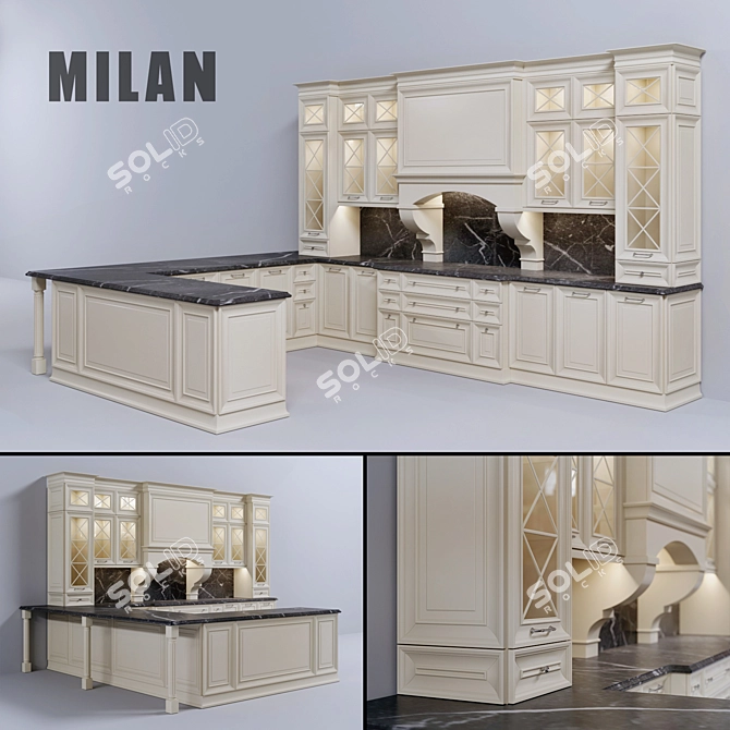 Customizable Glossy Finish Olivia 3D model image 1