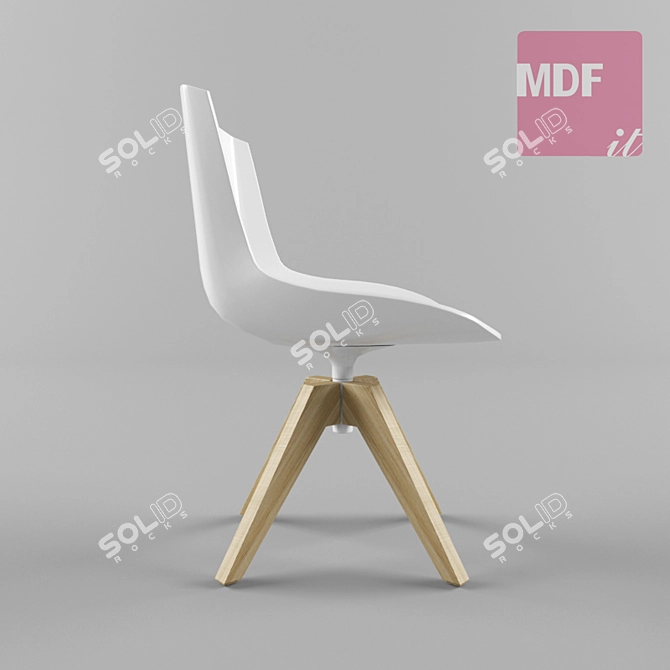 Contemporary Italian Table & Chair Set 3D model image 2