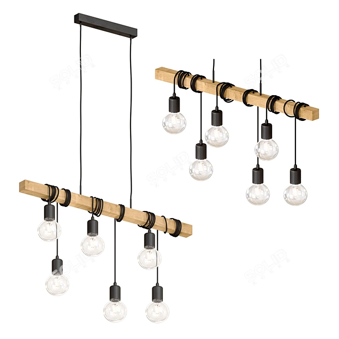 Elegant Townshend Pendant Light 3D model image 1