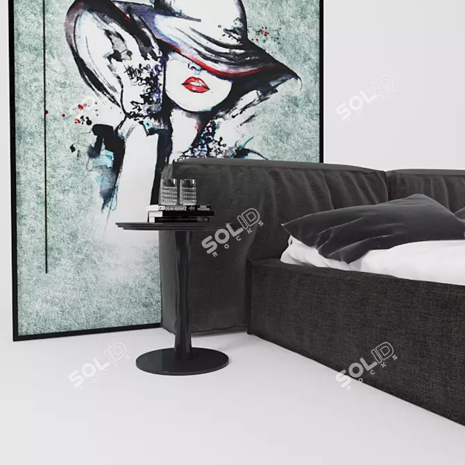 Elegant Bed B02: 3dsMax 2016 3D model image 2