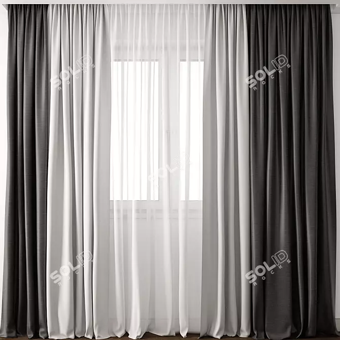  Detailed Curtain Model - 3ds max 2014, 2011, OBJ 3D model image 1