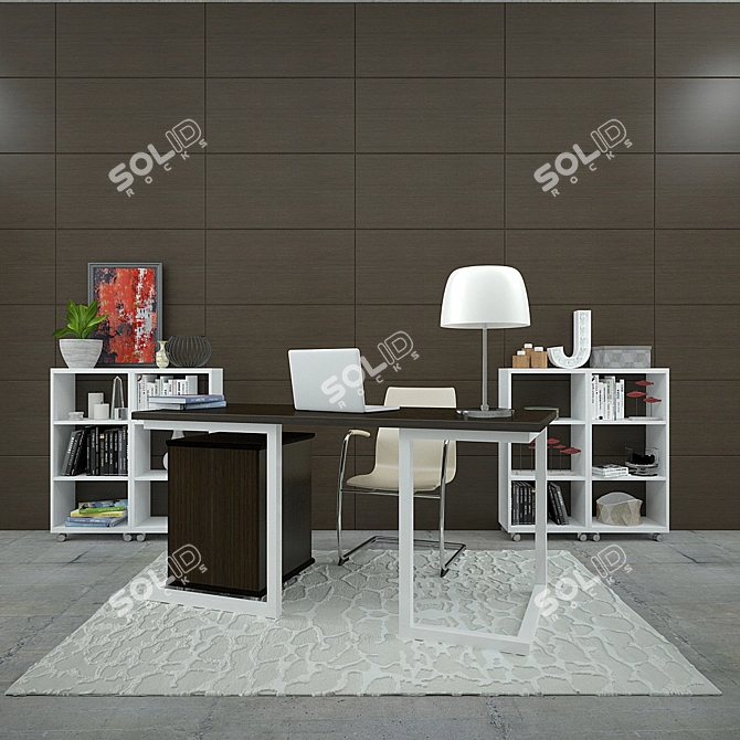 Modern Office Set | 2010 Version & FBX 3D model image 1