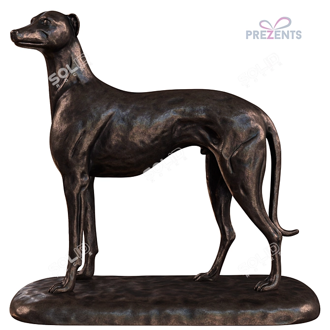 Graceful Greyhound Sculpture 3D model image 2